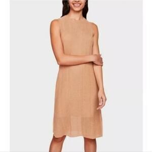 White + Warren Shine Tank Dress Golden Peach Sleeveless Knit
 size XS